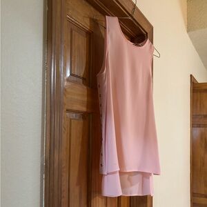Pink Sleeveless delicate top with metal accents